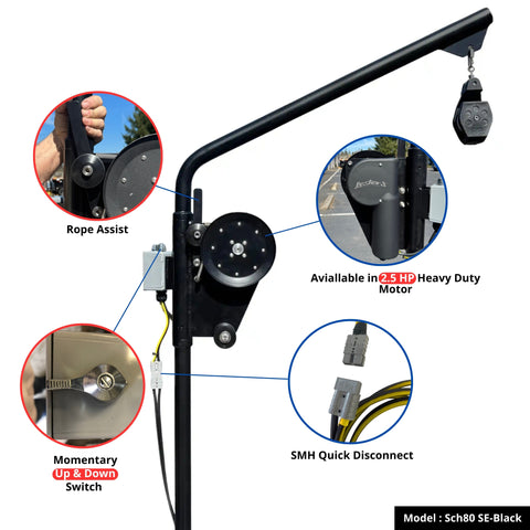 Lester's Sch80 SE-Black 12V Electric Pot/Trap Puller