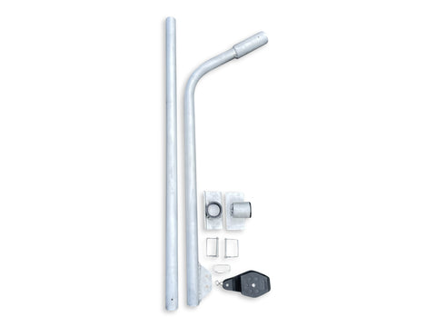 The schedule 80 pot puller comes with UHMW bushed combo floor mount set, Folbe pulley block, misc pins.